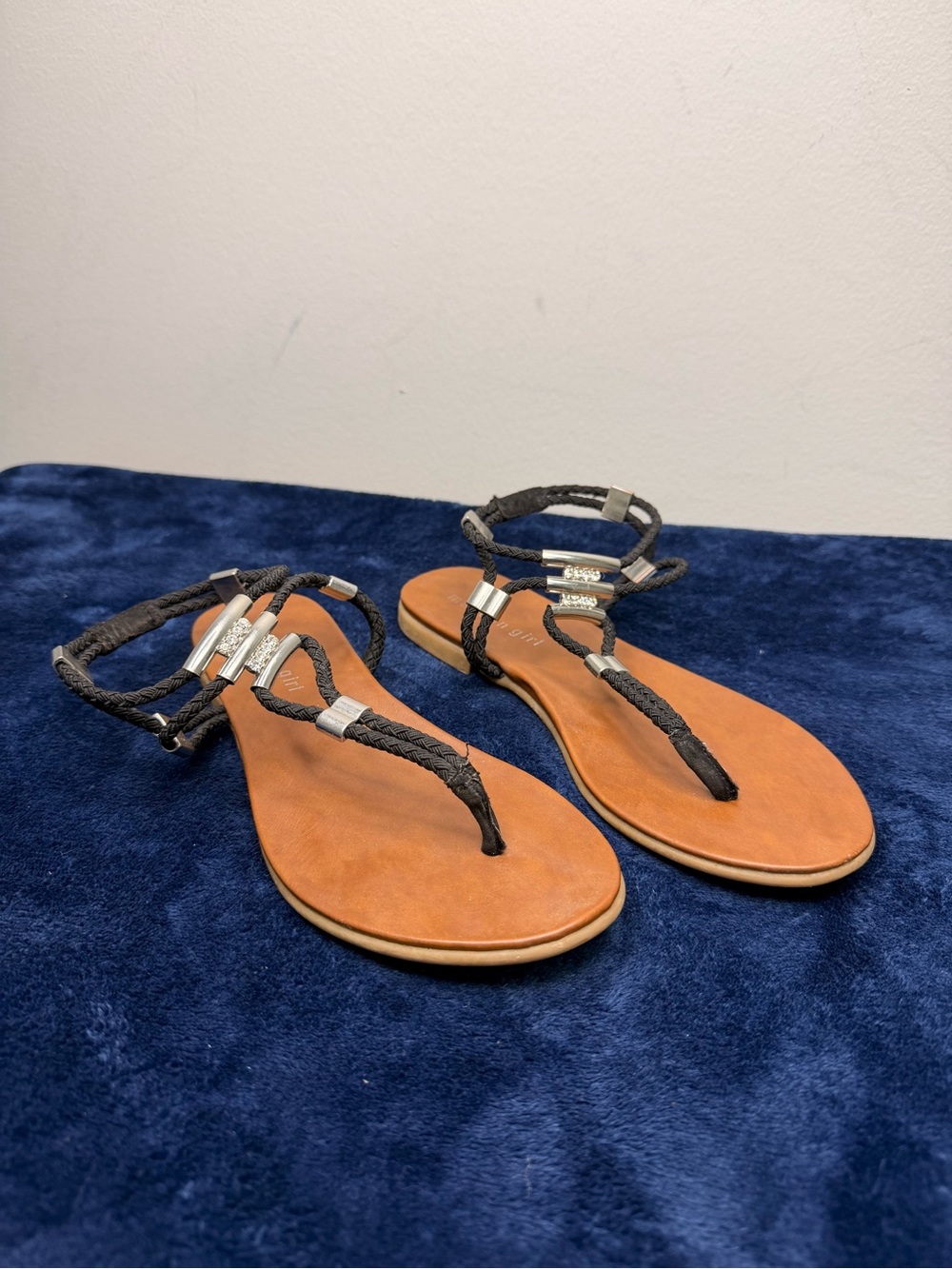 Madden Girl Braided Black Strappy Sandals - Women